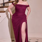 Off Shoulder Layered Tulle Gown By Ladivine CD387C - Women Evening Formal Gown - Curves