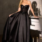 Strapless Floral Beadwork A-Line Gown By Ladivine CD389 - Women Evening Formal Gown - Special Occasion