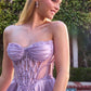 Strapless Floral Beadwork A-Line Gown By Ladivine CD389 - Women Evening Formal Gown - Special Occasion