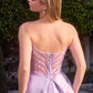 Strapless Floral Beadwork A-Line Gown By Ladivine CD389 - Women Evening Formal Gown - Special Occasion