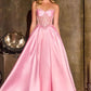 Strapless Floral Beadwork A-Line Gown By Ladivine CD389 - Women Evening Formal Gown - Special Occasion