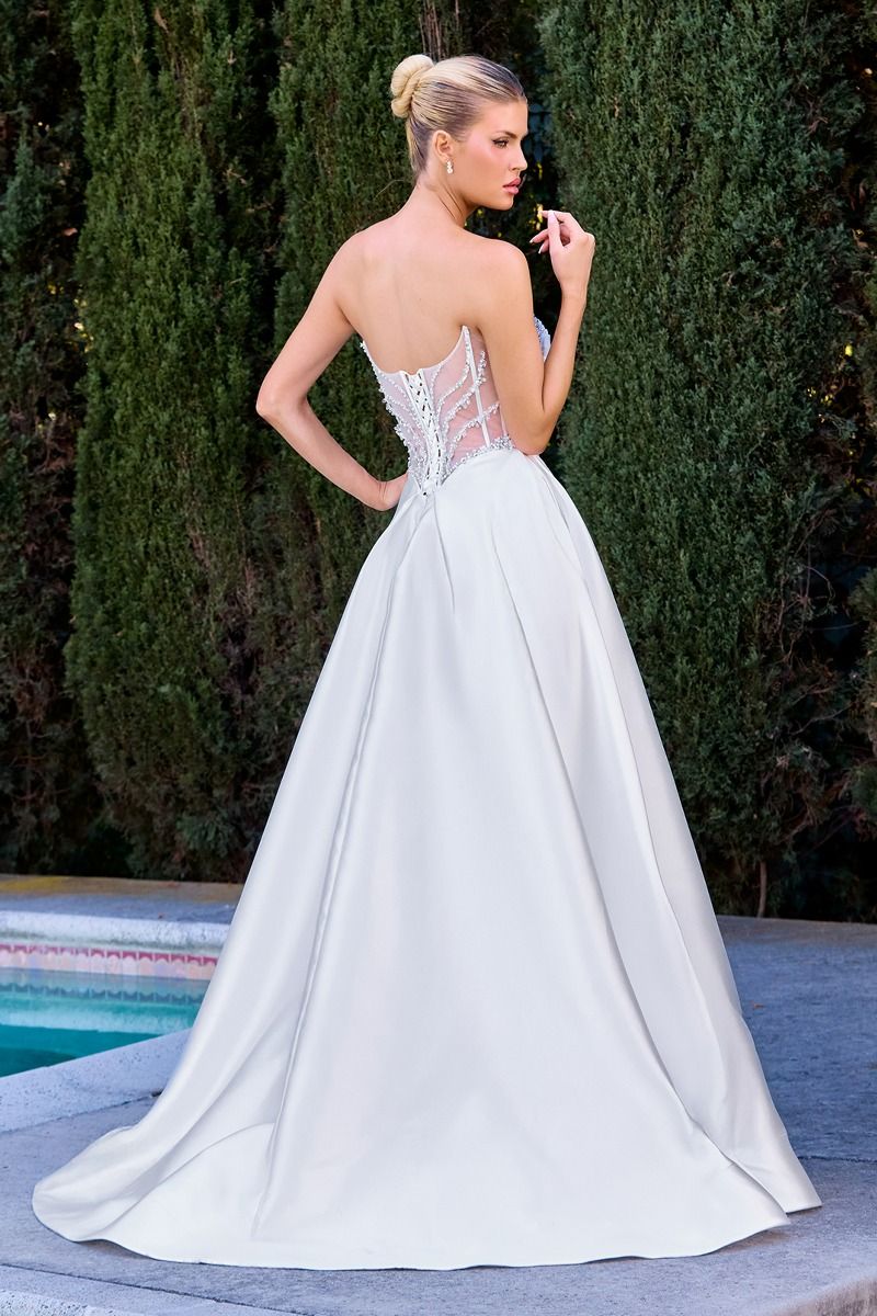 Strapless Sweetheart Neckline Bridal Gown By Ladivine CD389W - Women Evening Formal Gown
