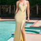 Sweetheart Neckline Leg Slit Gown By Ladivine CD390 - Women Evening Formal Gown - Special Occasion