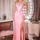 Sweetheart Neckline Leg Slit Gown By Ladivine CD390 - Women Evening Formal Gown - Special Occasion