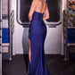 Stretch Satin Strapless Neckline Gown By Ladivine CD391 - Women Evening Formal Gown - Special Occasion
