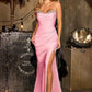 Stretch Satin Strapless Neckline Gown By Ladivine CD391 - Women Evening Formal Gown - Special Occasion