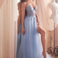 Lace Tulle A-Line V-Neckline Gown by Cinderella Divine CD3920 - Special Occasion
