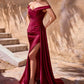 Off Shoulder Neckline Sheath Gown By Ladivine CD393 - Women Evening Formal Gown - Special Occasion/Curves