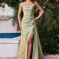 Off Shoulder Neckline Sheath Gown By Ladivine CD393 - Women Evening Formal Gown - Special Occasion/Curves