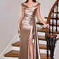 Off Shoulder Neckline Sheath Gown By Ladivine CD393 - Women Evening Formal Gown - Special Occasion/Curves