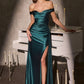 Off Shoulder Neckline Sheath Gown By Ladivine CD393 - Women Evening Formal Gown - Special Occasion/Curves
