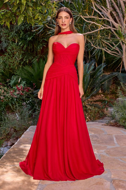 Sweetheart Neckline A-Line Gown By Ladivine CD395 - Women Evening Formal Gown - Special Occasion