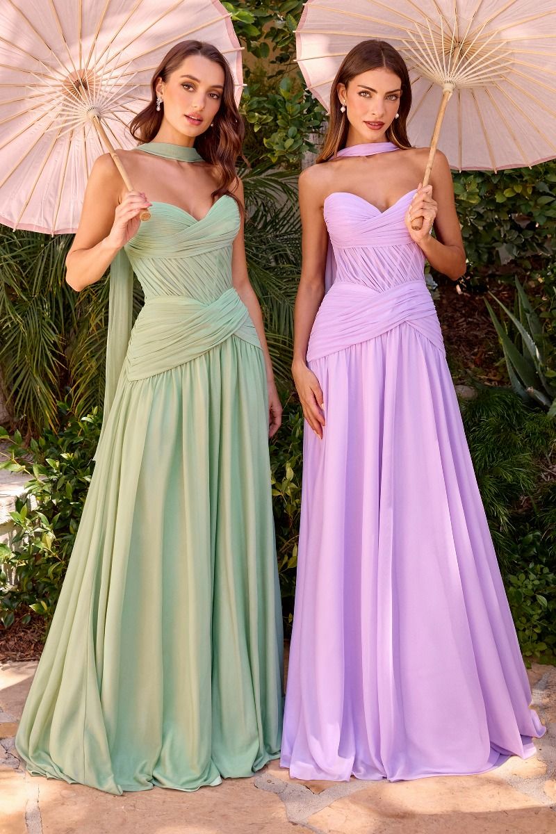 Sweetheart Neckline A-Line Gown By Ladivine CD395 - Women Evening Formal Gown - Special Occasion