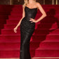 Strapless Draped Neckline Gown By Ladivine CD396 - Women Evening Formal Gown - Special Occasion