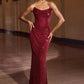 Strapless Draped Neckline Gown By Ladivine CD396 - Women Evening Formal Gown - Special Occasion