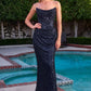 Strapless Draped Neckline Gown By Ladivine CD396 - Women Evening Formal Gown - Special Occasion