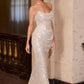 Strapless Draped Neckline Gown By Ladivine CD396 - Women Evening Formal Gown - Special Occasion