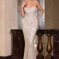 Strapless Draped Neckline Gown By Ladivine CD396 - Women Evening Formal Gown - Special Occasion