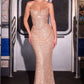 Strapless Draped Neckline Gown By Ladivine CD396 - Women Evening Formal Gown - Special Occasion