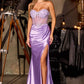 Sweetheart Neckline Leg Slit Gown By Ladivine CD405 - Women Evening Formal Gown - Special Occasion