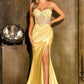 Sweetheart Neckline Leg Slit Gown By Ladivine CD405 - Women Evening Formal Gown - Special Occasion