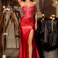 Sweetheart Neckline Leg Slit Gown By Ladivine CD405 - Women Evening Formal Gown - Special Occasion