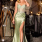 Sweetheart Neckline Leg Slit Gown By Ladivine CD405 - Women Evening Formal Gown - Special Occasion