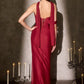 Soft Pleated Chiffon Sheath Gown By Ladivine CD406 - Women Evening Formal Gown - Special Occasion