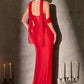 Soft Pleated Chiffon Sheath Gown By Ladivine CD406 - Women Evening Formal Gown - Special Occasion