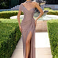 Soft Pleated Chiffon Sheath Gown By Ladivine CD406 - Women Evening Formal Gown - Special Occasion