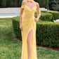 Soft Pleated Chiffon Sheath Gown By Ladivine CD406 - Women Evening Formal Gown - Special Occasion