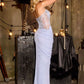 Strapless Sheer Tulle Bodice Gown By Ladivine CD407 - Women Evening Formal Gown - Special Occasion