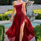 One Shoulder A-Line Gown By Ladivine CD409 - Women Evening Formal Gown - Special Occasion/Curves