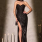 Sweetheart Neckline Leg Slit Gown By Ladivine CD411 - Women Evening Formal Gown - Special Occasion