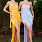 Sweetheart Neckline Leg Slit Gown By Ladivine CD411 - Women Evening Formal Gown - Special Occasion