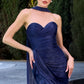 Sweetheart Neckline Leg Slit Gown By Ladivine CD411 - Women Evening Formal Gown - Special Occasion