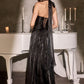 Halter Neckline A-Line Gown By Ladivine CD412 - Women Evening Formal Gown - Special Occasion/Curves