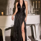 Halter Neckline A-Line Gown By Ladivine CD412 - Women Evening Formal Gown - Special Occasion/Curves
