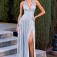 Halter Neckline A-Line Gown By Ladivine CD412 - Women Evening Formal Gown - Special Occasion/Curves