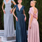 Deep V-Neckline A-Line Gown By Ladivine CD413 - Women Evening Formal Gown - Special Occasion/Curves