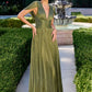 Deep V-Neckline A-Line Gown By Ladivine CD413 - Women Evening Formal Gown - Special Occasion/Curves