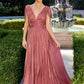 Deep V-Neckline A-Line Gown By Ladivine CD413 - Women Evening Formal Gown - Special Occasion/Curves