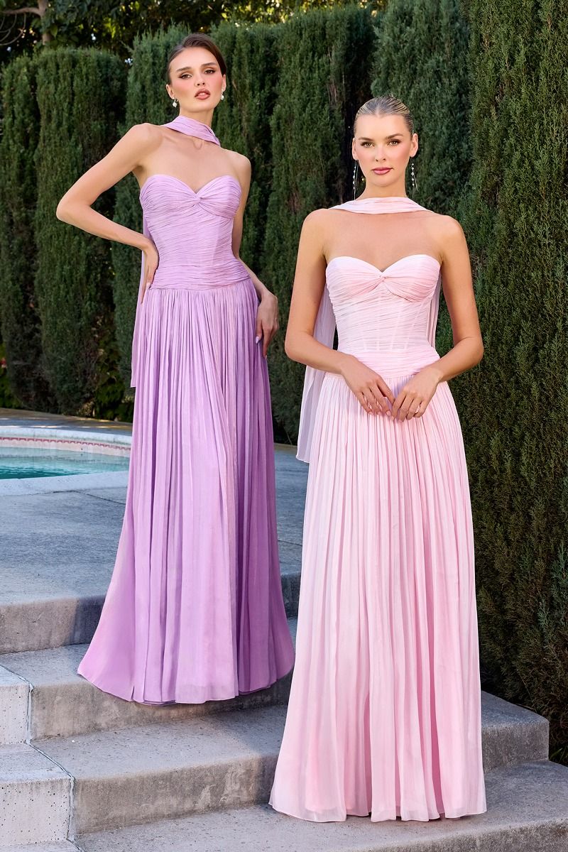 Chiffon Sweetheart Neckline Gown By Ladivine CD414 - Women Evening Formal Gown - Special Occasion/Curves