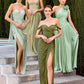 Chiffon Pleated Neckline Gown By Ladivine CD417 - Women Evening Formal Gown - Special Occasion/Curves