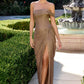 Chiffon Off Shoulder Neckline Gown By Ladivine CD416 - Women Evening Formal Gown - Special Occasion/Curves