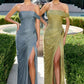 Chiffon Off Shoulder Neckline Gown By Ladivine CD416 - Women Evening Formal Gown - Special Occasion/Curves