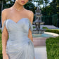 Chiffon Pleated Neckline Gown By Ladivine CD417 - Women Evening Formal Gown - Special Occasion/Curves