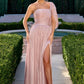 Chiffon One Shoulder A-Line Gown By Ladivine CD418 - Women Evening Formal Gown - Special Occasion/Curves