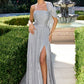 Chiffon One Shoulder A-Line Gown By Ladivine CD418 - Women Evening Formal Gown - Special Occasion/Curves