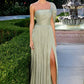 Chiffon One Shoulder A-Line Gown By Ladivine CD418 - Women Evening Formal Gown - Special Occasion/Curves